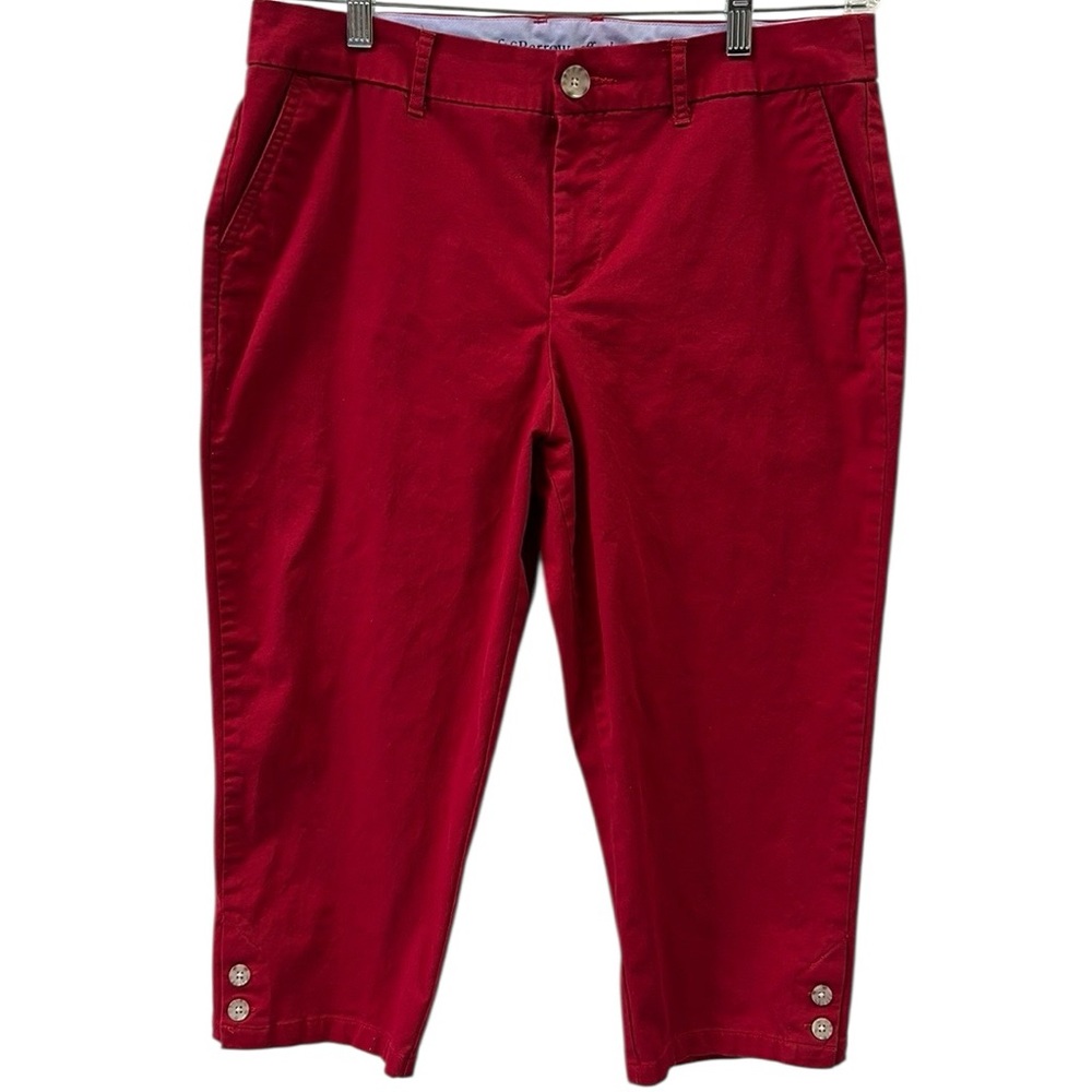 Croft and Barrow Effortless Stretch Button Accent 4 Pocket Capri Pants Womens 12
